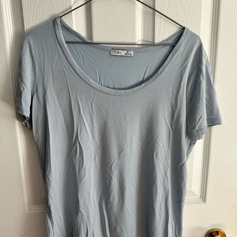 🎀 Dex Blue Short Sleeve T-Shirt Casual Style